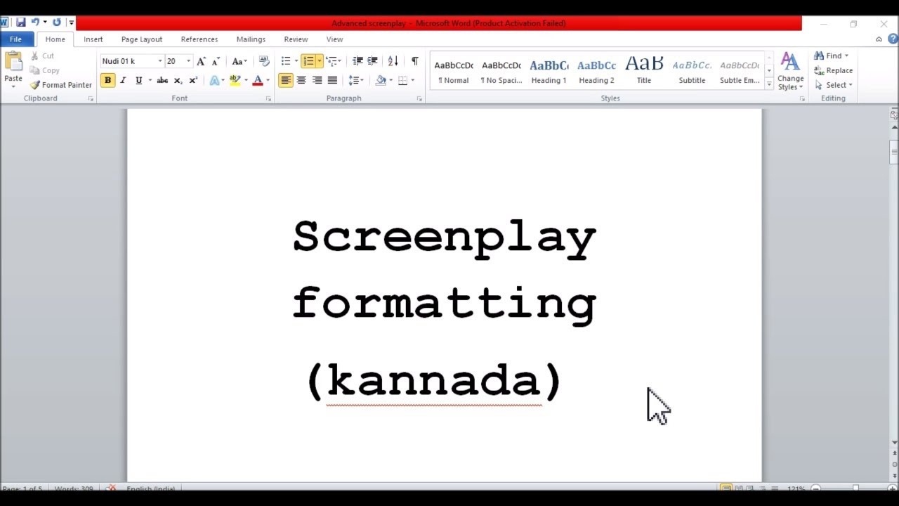 25 tips for best screenplay formatting (Kannada)