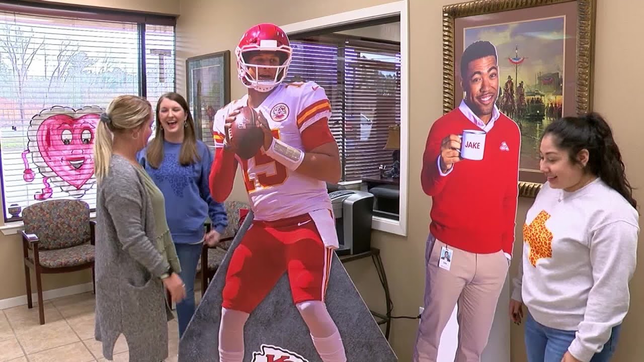 PatWhereYouAt Cardboard cutout of Patrick Mahomes a hit in star