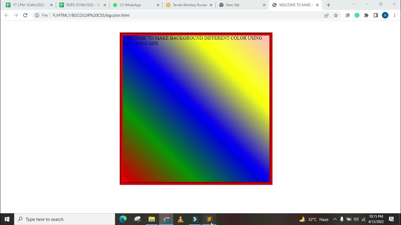 LINEAR GRADIANT COLORS CHANGE BACKGROUND USING CSS LANGUAGE |CSS|HTML ...