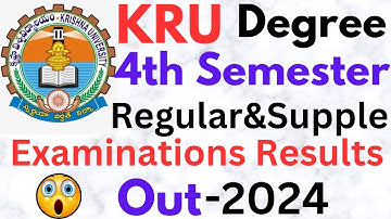 KRU Degree 4th Sem Regular & Supple Examinations Results Out-2024 || Results Link In Description ||