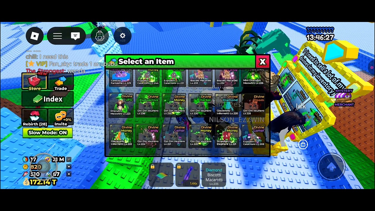 Putting Divine brainrots for 1-10 tokens in ETFB #escapetsunamiforbrainrots #roblox 