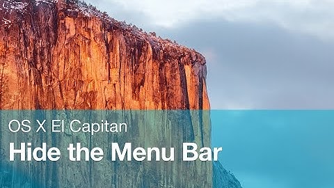 How to hide the menu bar in OS X El Capitan