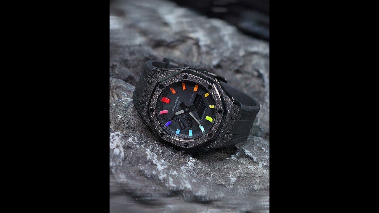 black sand frosted Casioak GA2100 mod！ great performance