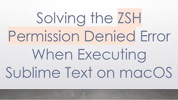 Solving the ZSH Permission Denied Error When Executing Sublime Text on macOS