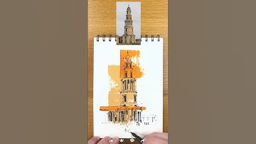 Today i tried something new ✅ #urbansketching #ink #colors