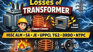 LECTURE-6|Losses of Transformer | Copper, Core, Eddy Current | HSSC ALM SA JE UPPCL TG2 DRDO NTPC