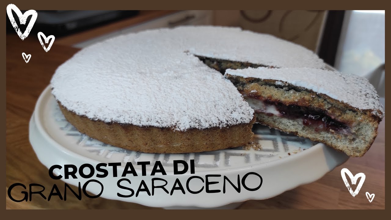 Crostata di grano saraceno,senza glutine/crema al formaggio marmellata mirtilli #ricette #glutenfree
