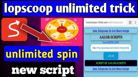 Lopscoop unlimited spin script||101% working trick||with live proof||task bypass script||money adder