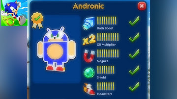 SONIC DASH | ANDRONIC ALL LEVELS MAX UPGRADE GAMEPLAY