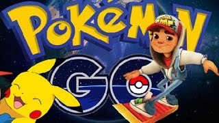 Pokemon GO Battle VS Subway Surfers Arabia iPad Gameplay HD screenshot 5