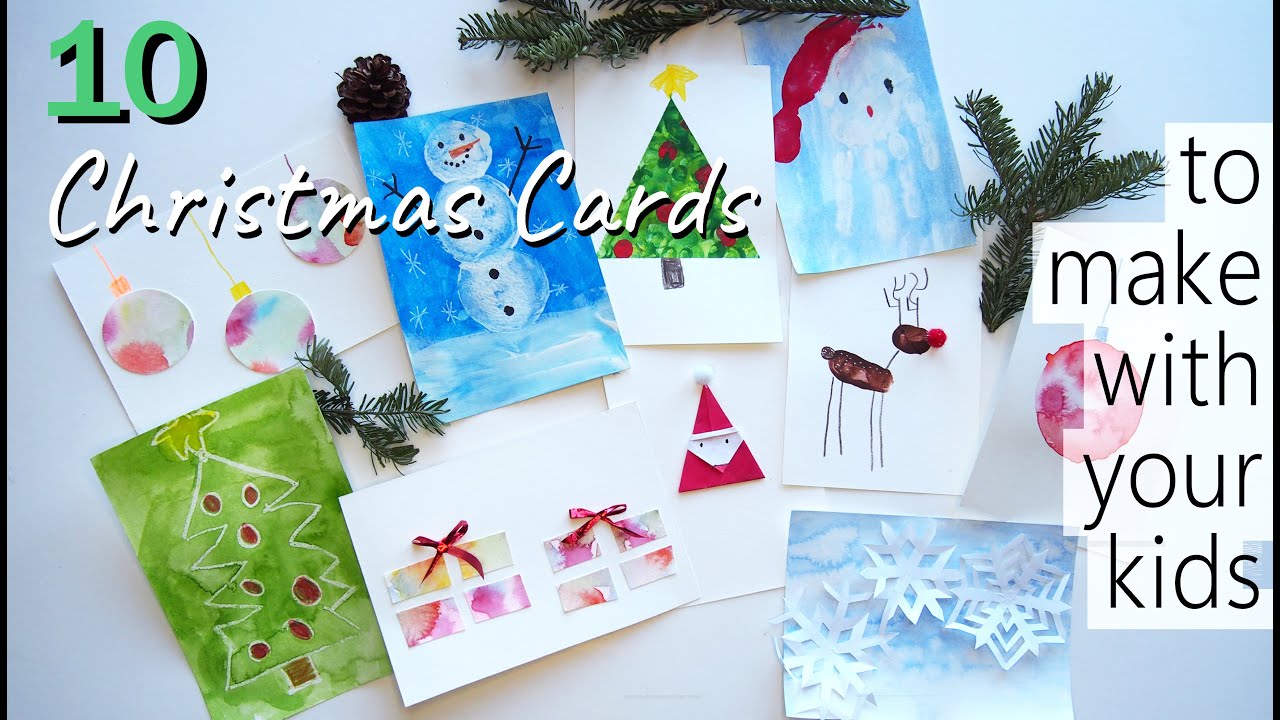 10 Christmas Cards to make with your kids 🌟 Cardmaking Tutorial ❄️ DIY