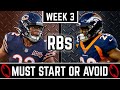 Must Start and Avoid - Running Back - 2019 Fantasy Football (Week 3)