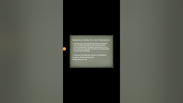 Selection rules ,d-d transitions