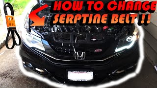 HOW TO CHANGE SERPTINE BELT ONTO A 9TH GEN CIVIC SI!!