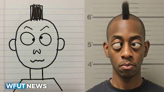 News Reporters Laugh at Police Sketch and Mug Shot of Suspect