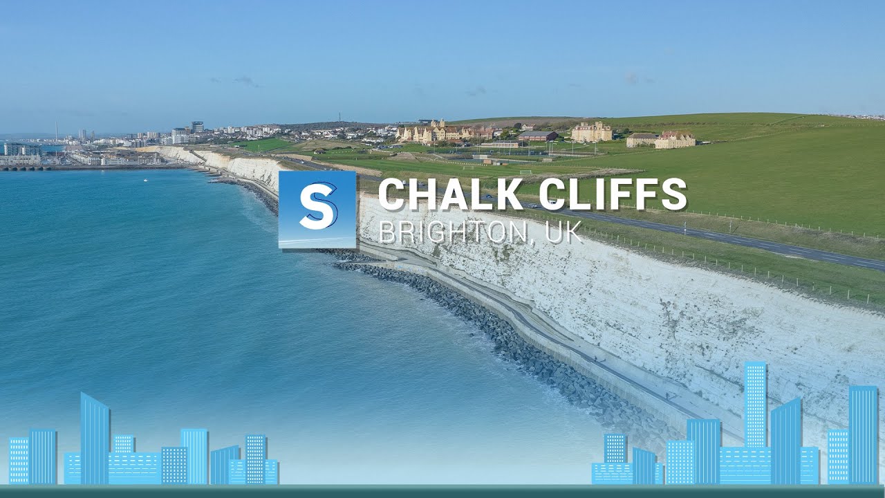 Brighton Chalk Cliffs, Aerial 4K Drone View YouTube