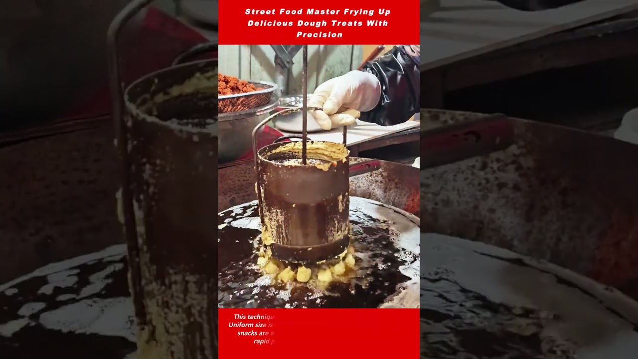 Street Food Master Frying Up Delicious Dough Treats With Precision