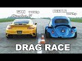 Porsche 911 turbo s  x vw beetle  drag race