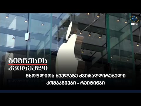 მსოფლიოს ყველაზე ძვირადღირებული კომპანიები - რეიტინგი