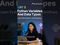 Learn Python Variables & Data Types in Minutes | Day 3 🐍#python #learnpython #coding #programming