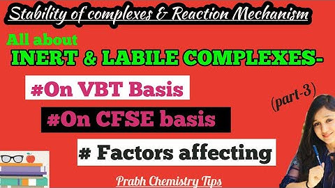 INERT& LABILE Complexes On VBT & CFSE  basis|| Factors affecting ||Msc (sem-1)