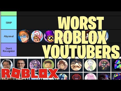 Worst Roblox Youtuber Tier Lists Youtube - roblox youtubers 2 tier list tierlists com