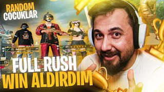 RASTGELE TAKIMDAN DENK GELEN ÇOCUĞA FULL RUSH WİN ALDIRDIM! PUBG MOBILE