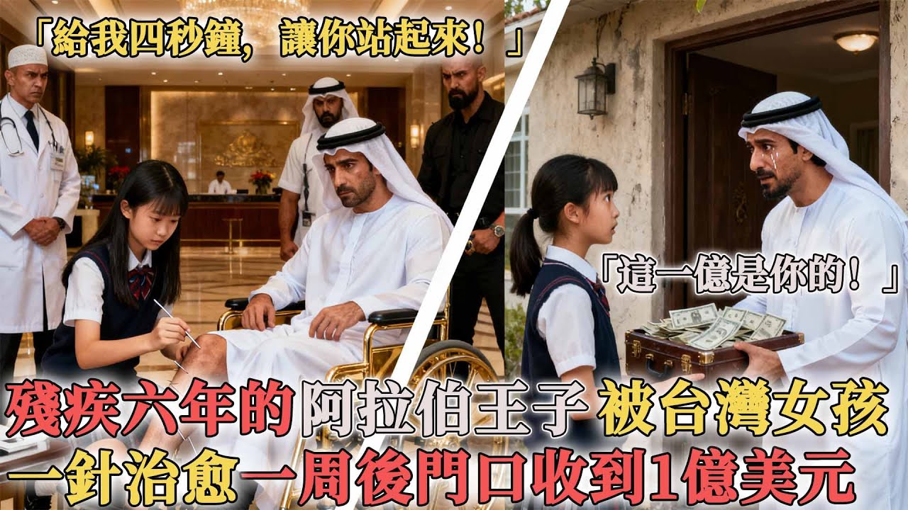 「給我四秒鐘，讓你站起來！」殘疾六年的阿拉伯王子被台灣女孩一針紮下去後，奇蹟站立，一周後門口收到1億美元！#故事頻道 #故事 #故事分享 #心靈暖流 #情感
