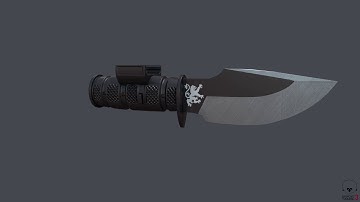 3D Model Render - Glock Tactical Knife Pistol Attachment