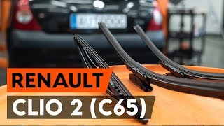 Como mudar Escovas do limpa parabrisas RENAULT CLIO II Box (SB0/1/2_) - vídeo grátis online