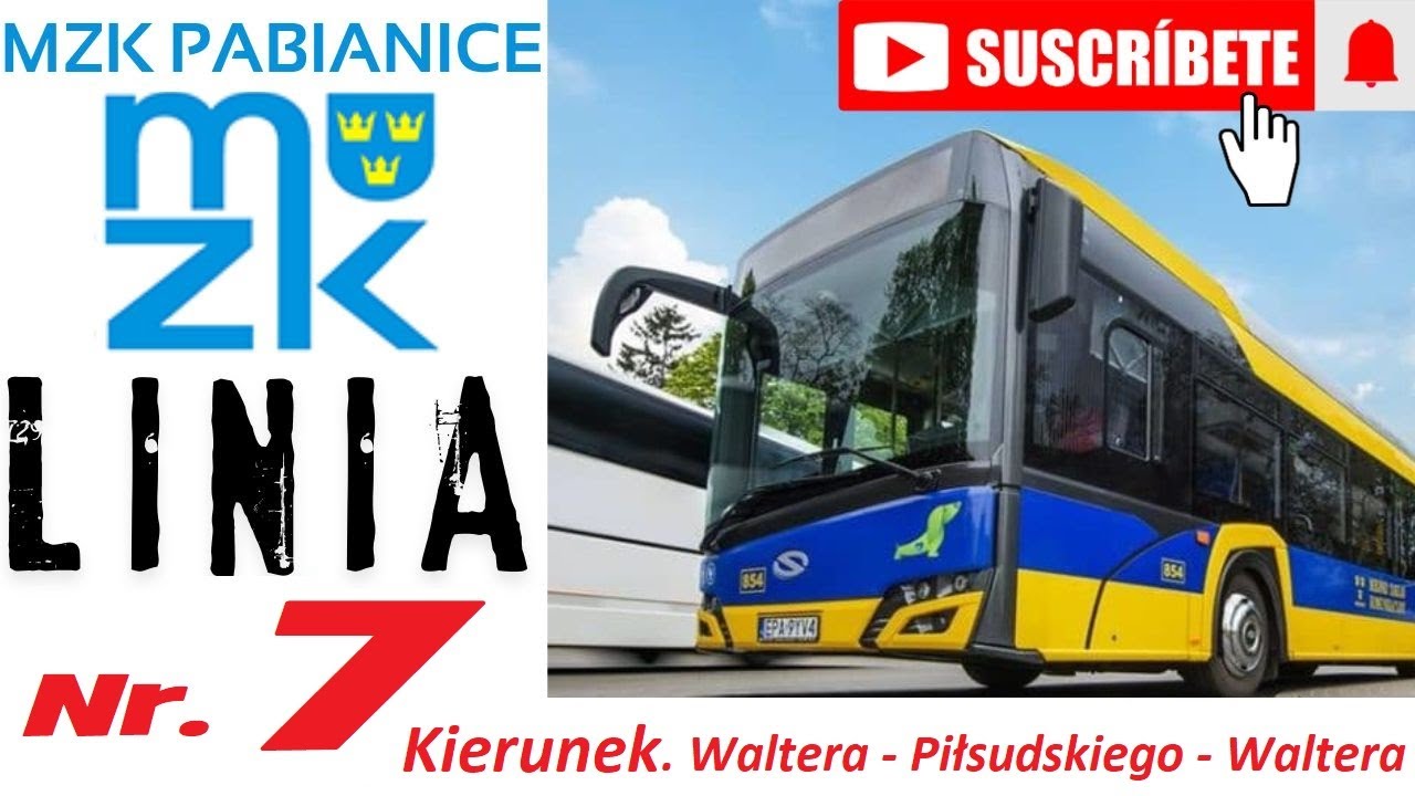 Linia nr 7 Waltera - Piłsudskiego- Waltera Pabianice 🌐 Cała trasa  ♥️ JADĘ AUTOBUSEM MZK PABIANCE ♥️