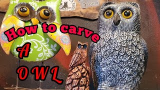 Beginner Dremel/foredom Wood Carving a Silly Little OWL using Kutzall Carving  burrs. 