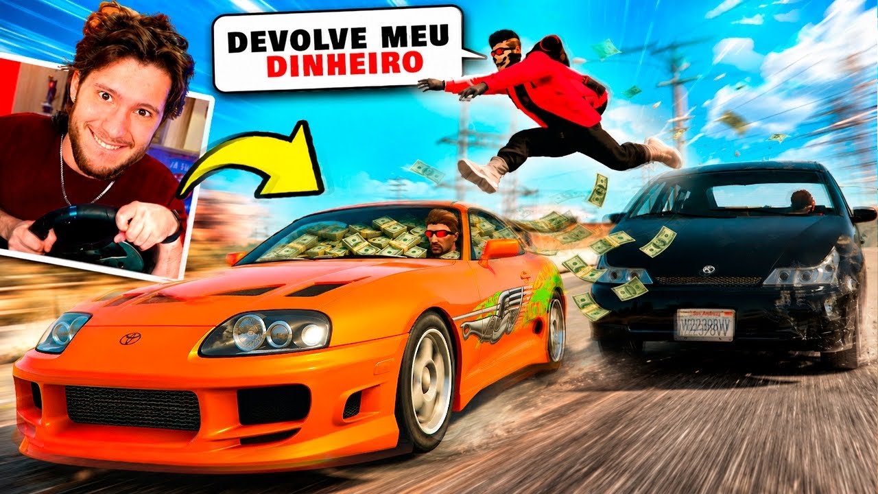 Virei PILOTO de FUGA pra DAR GOLPE nos CLIENTES! (GTA 5 RP)