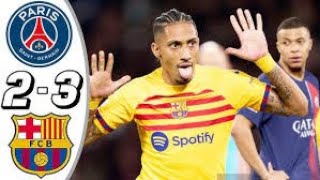 PSG vs Barcelona (2-3) HIGHLIGHTS: Raphinha, Dembele, Vitinha \& Christensen Goals!