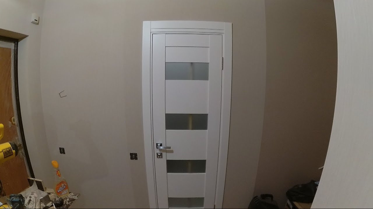 Установка межкомнатной двери в новостройке. Высокий проем. - YouTube