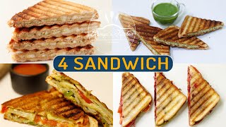4 Types of Sandwich Recipes in Tamil | Bread Sandwich recipe in tamil | Sandwich recipes in tamil