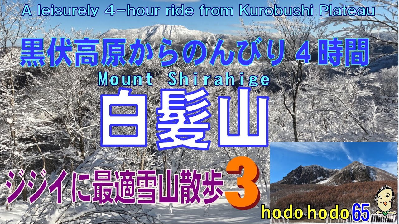 白髪山 黒伏高原からのんびり4時間 Mt.Shirahige A leisurely 4-hour ride from Kurobushi Plateauジジイに最適雪山散歩３　hodohodo 65