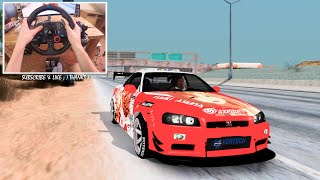 Nissan Skyline R34 RB Itasha Yuuki Asuna GTA San Andreas 🚗 LOGITECH G29 BEST GRAPHIC