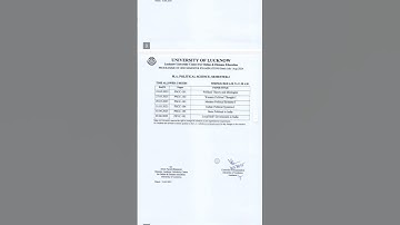 Examination schedule in lu code semester 1