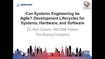 Can Systems Engineering Be Agile? 2013 - Ron Carson