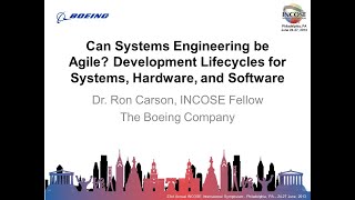 Can Systems Engineering Be Agile? 2013 - Ron Carson