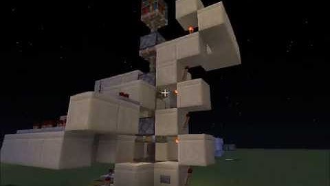 Minecraft Redstone Showcase - First Vertical Quad Piston Extender In 1.3.1