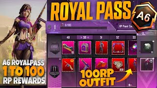 A6 Royal Pass 1 to 100 Rp Rewards | Upcoming Gun skins | New 50rp upgradable | PUBGM