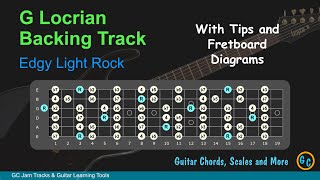 G Locrian Jam Backing Track for Guitar with Tips and Diagrams