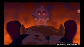 The Hunchback of Notre Dame Frollo Falls into a fiery pit scene