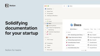 Solidifying documentation for your startup