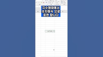 지수형식에서 숫자형식으로 변경방법