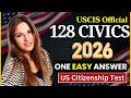 2026, 128 Civics Questions for U.S. Citizenship Test 2026 | 128 Civics Test US Naturalization #n400