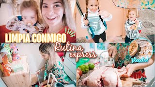 LIMPIA CONMIGO - MI RUTINA DE MAÑANA LIMPIEZA EXPRESS + RECETA RÁPIDA DE POLLO AL HORNO