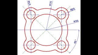 AutoCAD 2D Exercise #25 - Circular Gasket